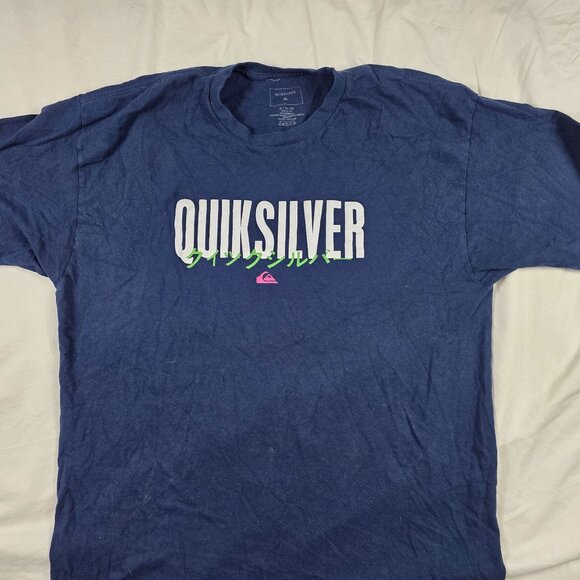 Quiksilver Mens Size XL Blue Shirt Surf Logo Outdoors Short Sleeve Casual Tee - Picture 3 of 9